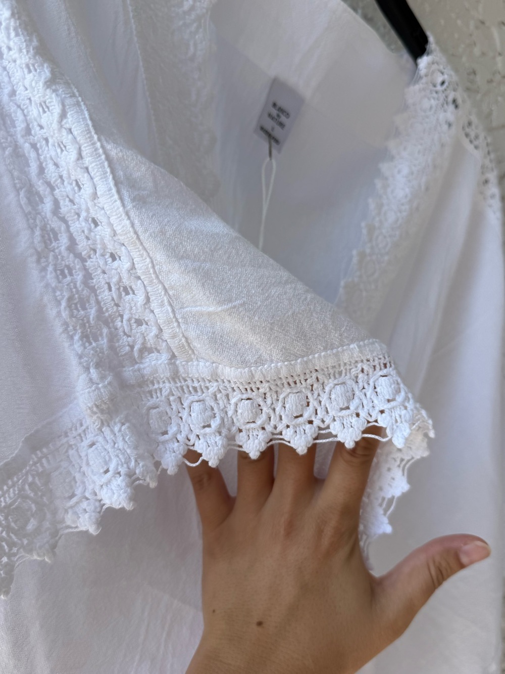Blanco by Nature Aqua White Crochet Trim Swim Cover-Up Large - Picture 8 of 10